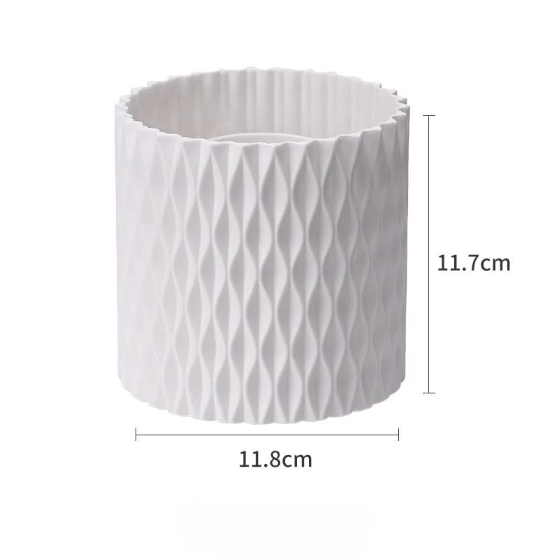 360° Drehbarer Multifunktionaler Desktop Augenbrauenstift Make-up Pinsel Aufbewahrungsbox Make-up Pinsel Becherhalter Make-up Werkzeug Aufbewahrungsbox weiß