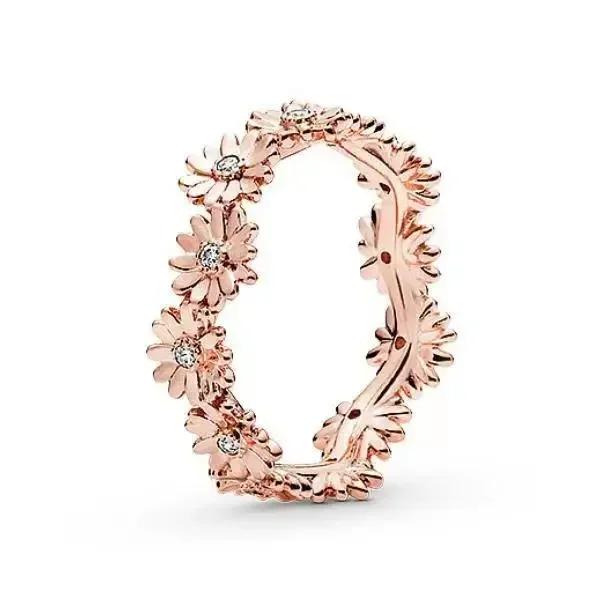 Modeschmuck 925 Sterling Silber Klassischer Ring aus Roségold Glänzender Kronen-Charm-Ring Exquisites Geburtstagsgeschenk für Damen 6 reinfarbig