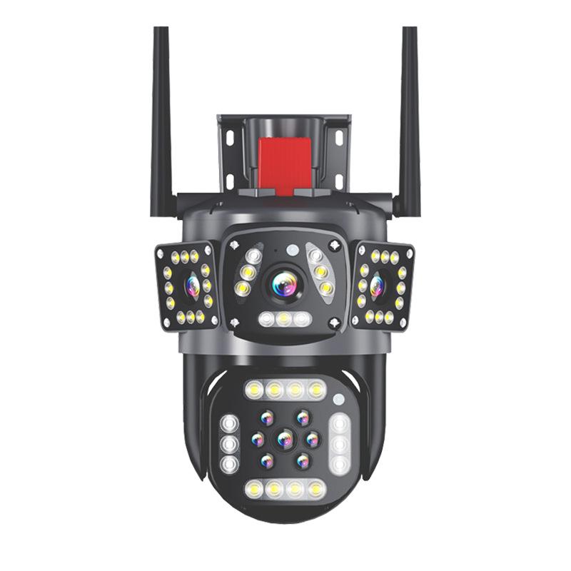 WiFi-Kamera für den Außenbereich, mehrere Objektive, drei Bildschirme, KI-Bewegungsverfolgung, IP-Kamera PTZ, 360°-Ansicht, Sicherheitsschutz, Videoüberwachung, 12 MP, 6K AU Plug