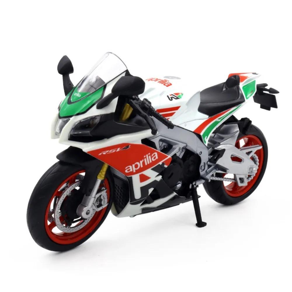 1/12 Aprilia RSV4 Legierung Motorrad Modell Spielzeug Druckguss mit Stoßdämpfern Modell Motorrad Sammlung Jungen Spielzeug Geschenke Dekoration weiß