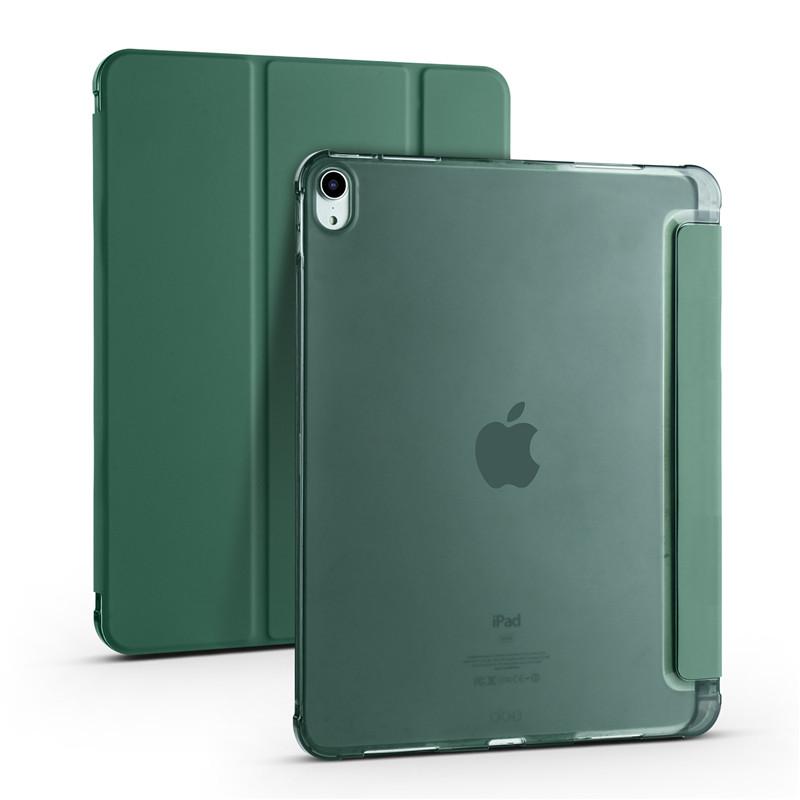 Für iPad Air 11 2024 Hülle mit Stifthalter PU Leder Weiche Rückseite Klappständer Abdeckung Für Funda iPad Air M2 Air 6 5 4th Gen Hülle Capa For iPad Air 11 2024 dunkelgrüne