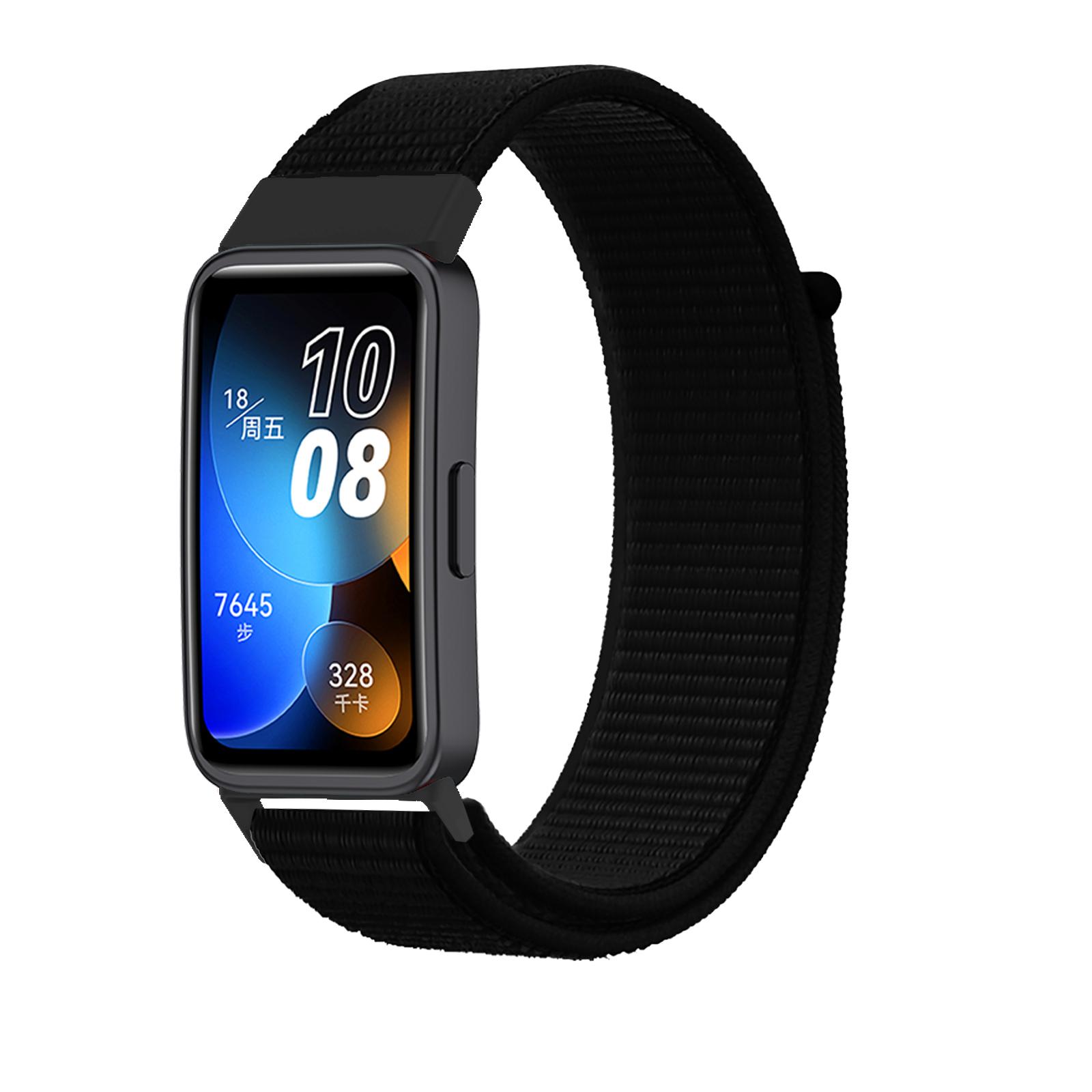 Armband für Huawei Band 8 9 7 Band Zubehör Nylon Loop Smart Watch Ersatz Gürtel Armband Sportarmband Band 7 Armband Huawei Band 8 schwarz
