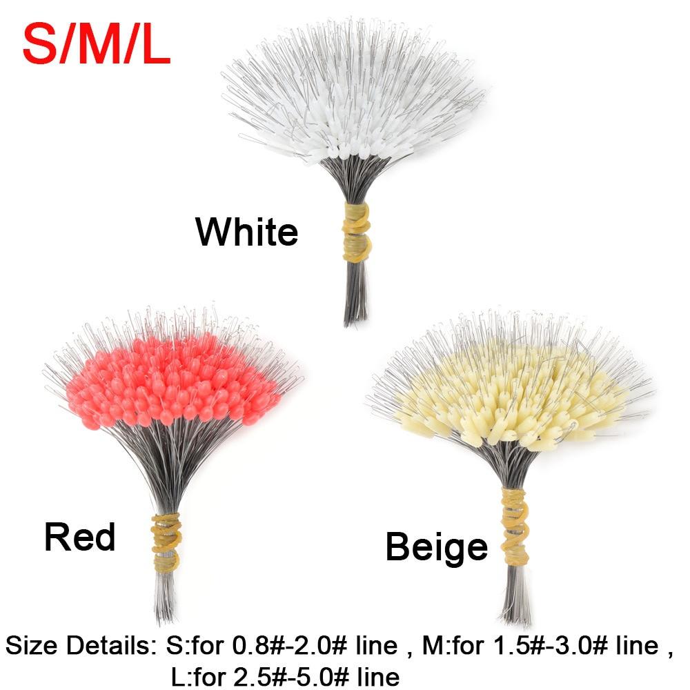 300 Stücke Silicon Space Bean Beruf Angelschwimmer Widerstand Anti-Strang Fischschnur Angelgetriebe Stecker Stopper 0,8/1,5/2,5 # L rot