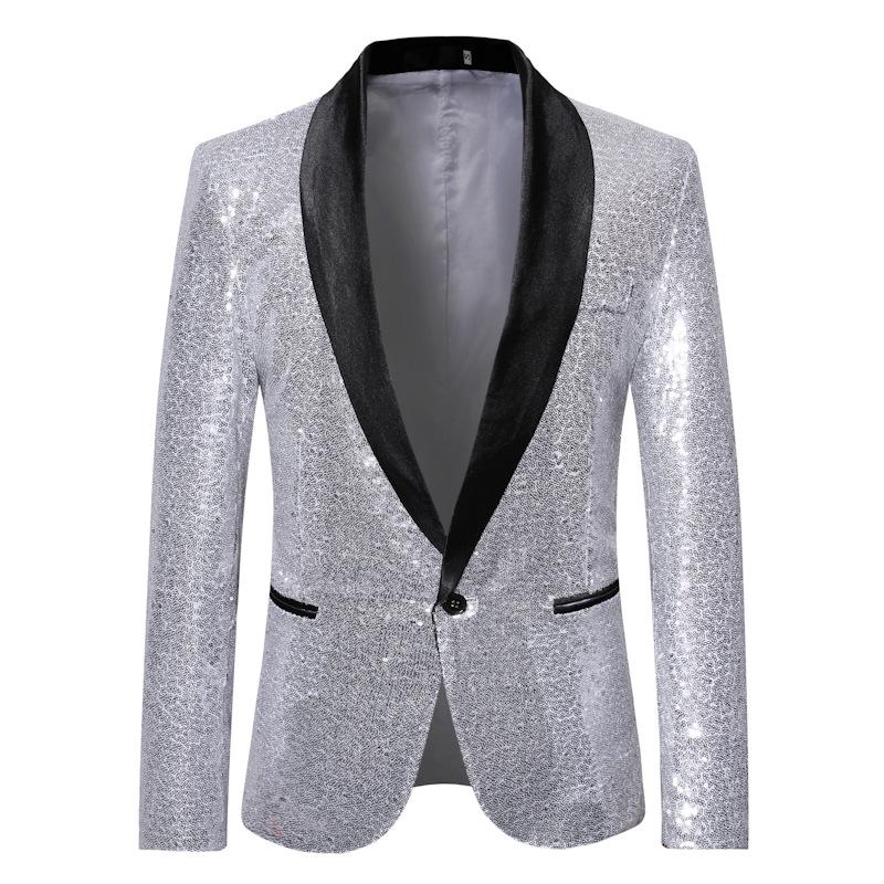 Herrenbekleidung, stilvoller formeller Anzug, Herrenanzug, Business-Büro, Hochzeitsanzug, Jacke, Blazer S silber