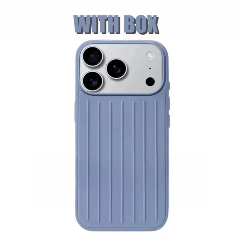 Fortschrittliche minimalistische 3D-Wellstreifen Stilvolle Business-Gepäckabdeckung Für IPhone 17 Pro Max 16 15 14 13 Original Für RIMOWA Stoßfeste Rückabdeckung iPhone 16 Pro lavendel
