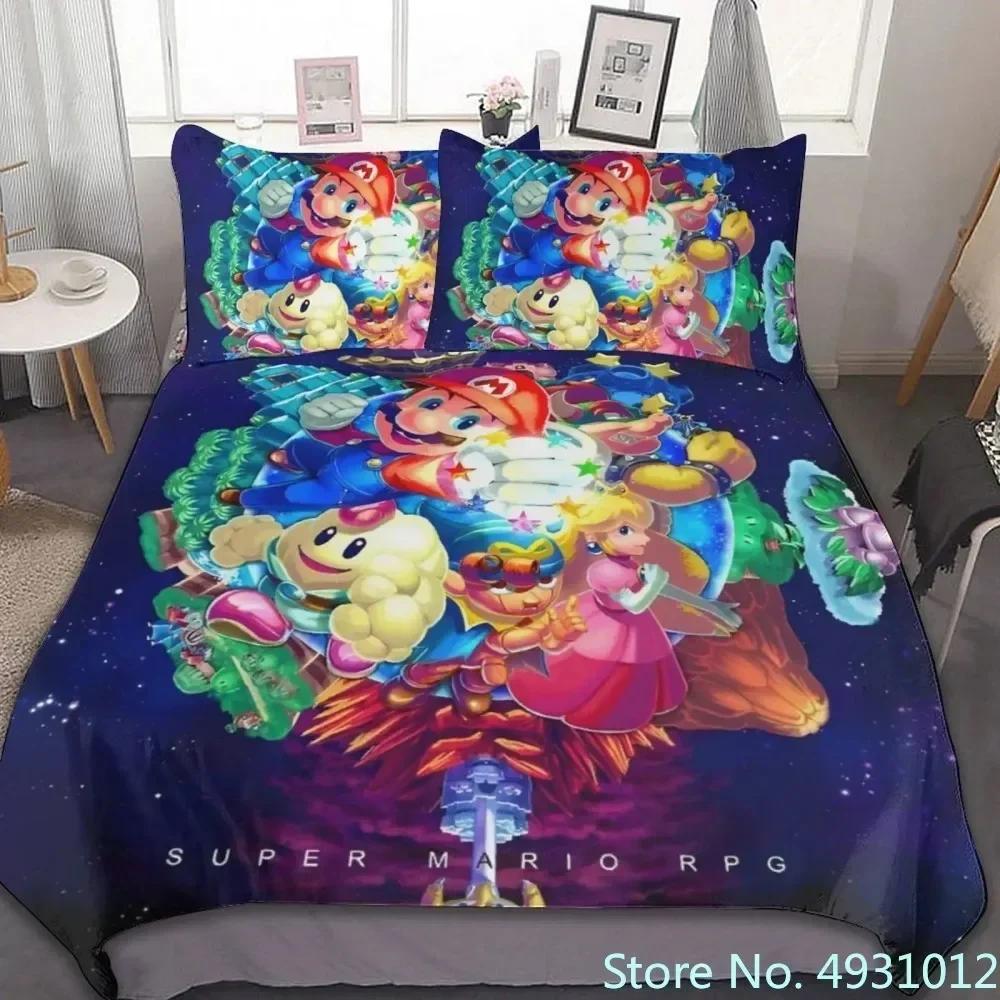 Gemütliches Baby-Bettwäsche-Set Mit Anime Super Mario Anime 3D Bettbezug Für Kind Kinder Jugendliche Erwachsene Heimtextilien Bettdeckenbezug AU Double(180*210cm)3pcs