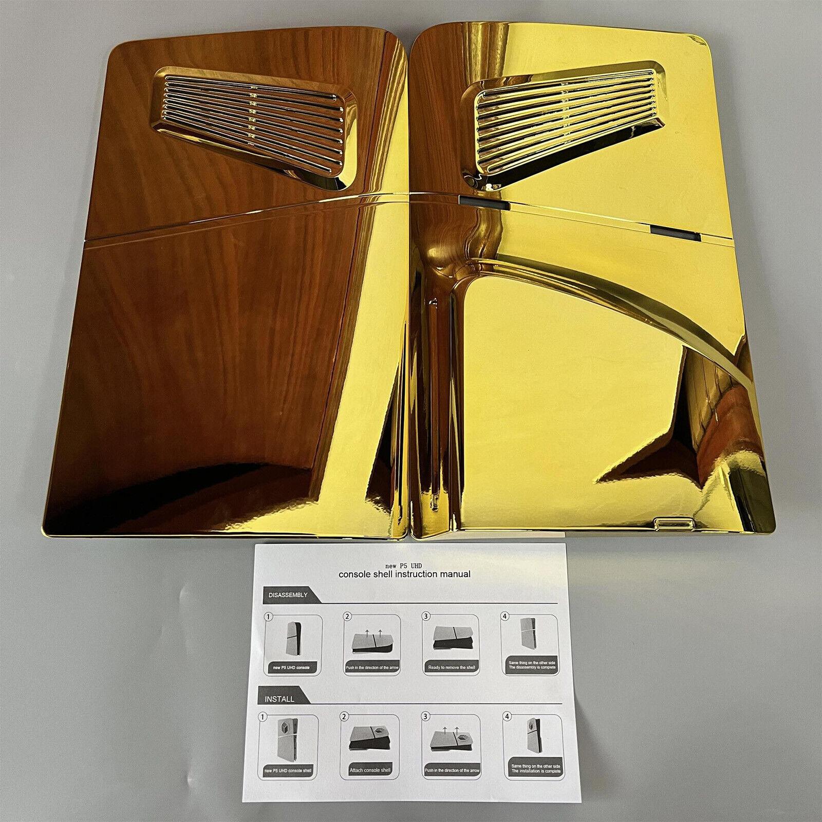 PS5-Frontplatte für PS5 Slim Edition Neue PS5 Slim-Frontplatten, Ersatzplattenschale für PS5 Slim 35.7*21.6cm gold