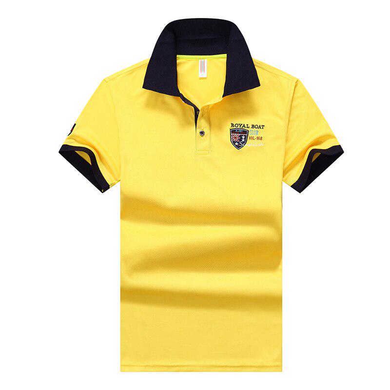 Herren Poloshirt Baumwolle Kurzarmshirt Marken Sommer Sporttrikots Golftennis Poloshirt Herren XXL gelb
