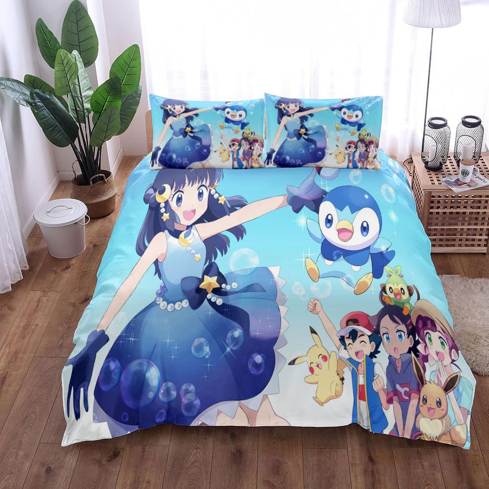 Azur Lane Bettbezug-Set, King-Size-Bett, Queen-Size-Bett, Doppelbett, Vollbett, Einzelbett, Bettwäsche-Set EU single(135x200cm)