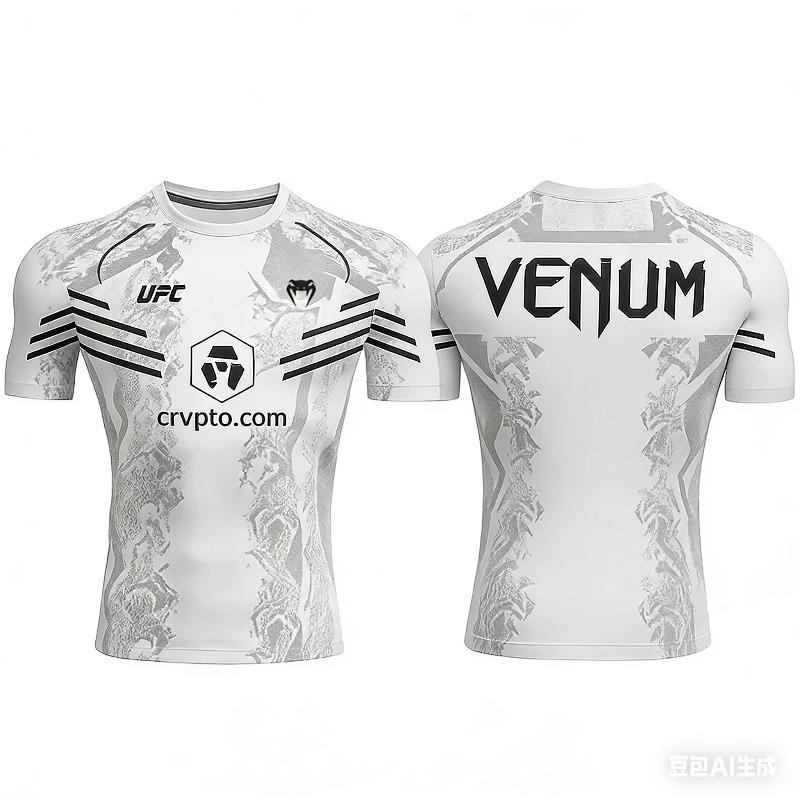 UFC Herren Soft-Touch Sport-T-Shirt Atmungsaktiv Schnelltrocknend Rundhals Kurzarm Lässiges Fitness-Top für MMA Boxen Athleten XXS white