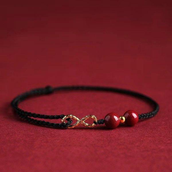 Unendliches Glück Rotes Seil Perlenarmband Für Damen Herren Bringt Glück Partnerarmband Set Charme Party Schmuck Geschenk brown