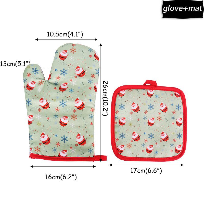 2 Stück/Set Weihnachts-Handschuhe Topflappen Frohe Weihnachten Dekorationen Weihnachten Zuhause Küche Ornamente Navidad Noel Neujahr Geschenke beige
