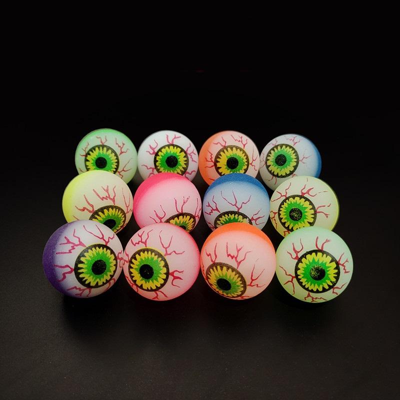 5/10 Stück Im Dunkeln leuchtender Augapfel 32MM Flummi Halloween Zubehör Spielzeug Horror Leuchtender Gruseliger Ball Kinderspielzeug Geschenk 5Pcs