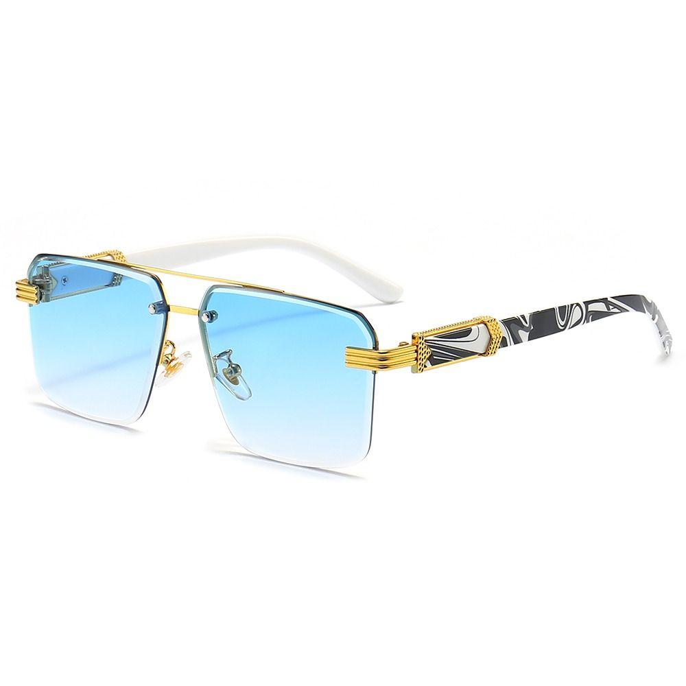 Quadratische randlose Sonnenbrille für Männer, Retro, UV400, Vintage, rahmenlose Sonnenbrille, Farbverlauf-Sonnenbrille für Frauen C3