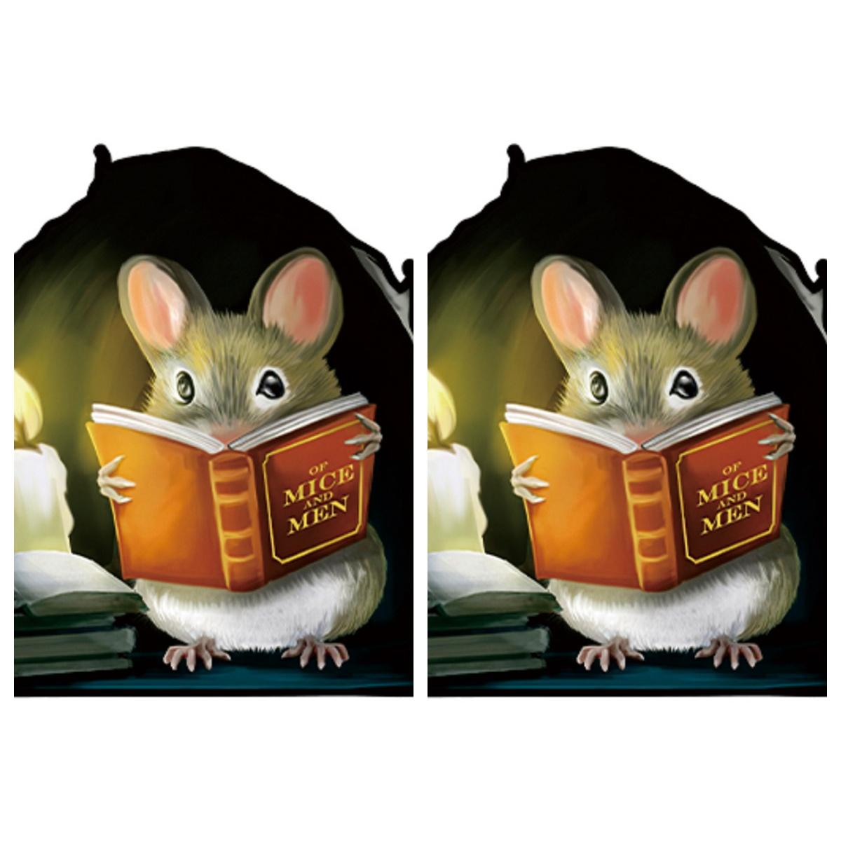 Weihnachtsmaus-Wandloch-Aufkleber, Maus-Lesebuch-Wand-3D-Aufkleber, lustiger, bezaubernder Wand-Eckaufkleber, Kinderzimmer, Kinderzimmer, Weihnachtsdekoration 2pc