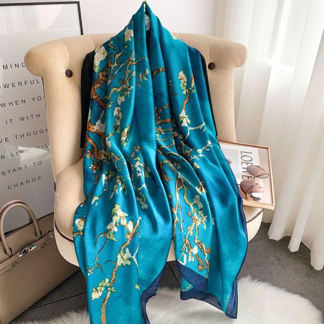 Luxus Marke Silk Schal Frauen Lange Schal Wrap Moslemisches Hijab Schals Pashmina Weibliche Strand Stolen Bandana Foulard Pareo 90*180 cm