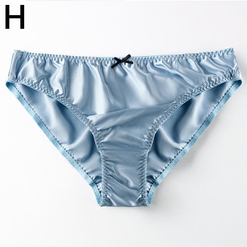 Damen-Slip aus Maulbeerseide, Unterhose, weich, bequem, Unterwäsche, solide Mädchen, weibliche Slips, sexy Dessous, Dessous in Übergröße L himmelblaue