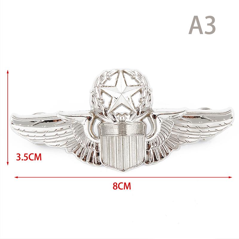 Us Wings Military Command Master Aviator Metal Wings Badge Pin Brosche 3.5 * 8cm silber