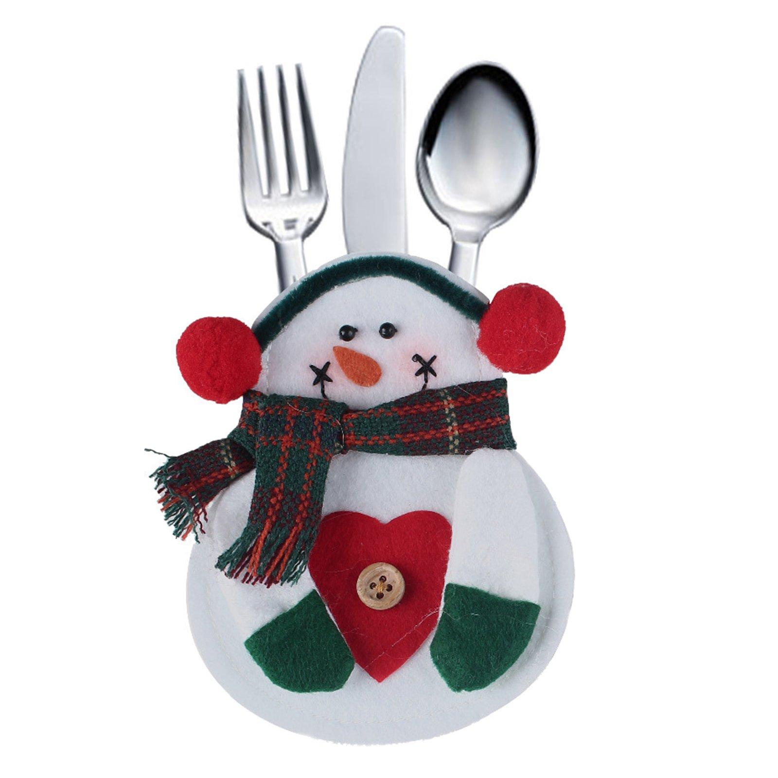 10-teiliges Weihnachts-Besteckhalter-Set mit niedlichen Messern und Gabeln, Taschen für Küchengeschirr, Taschen für Weihnachten, Zuhause, Restaurant, Tischdekoration, Ornament 1PCS-Love Heart