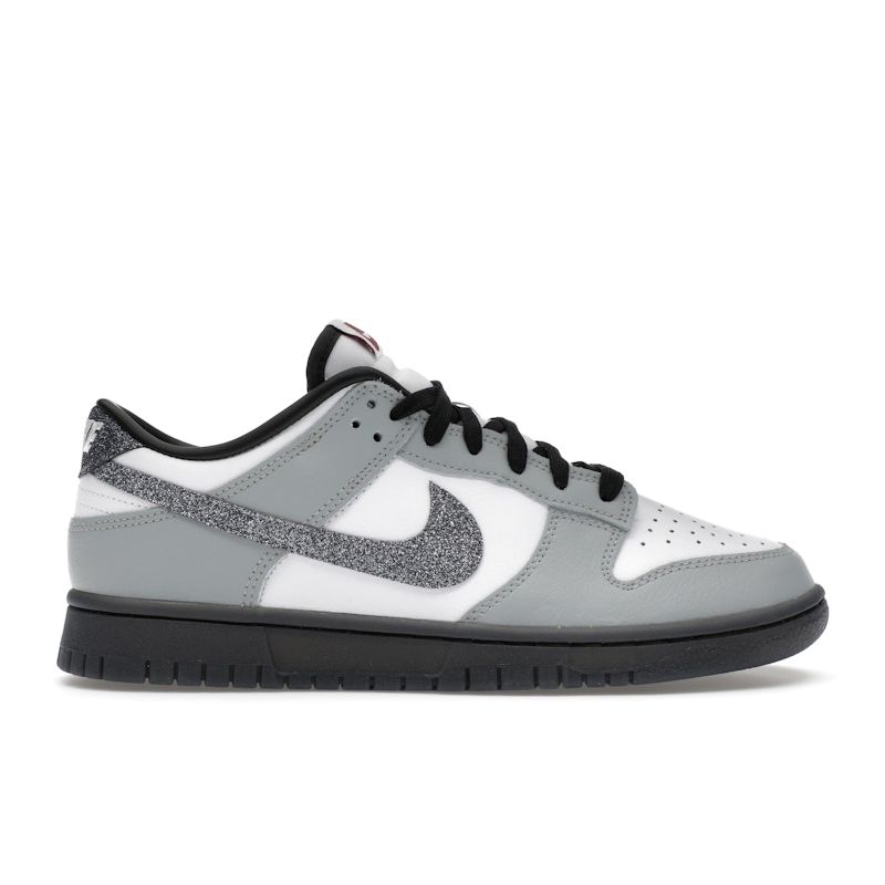 Nike Dunk Low LX Glitzer-Swoosh Damen Sneaker Grau Weiß Hellrauchgrau HQ3462-191 36