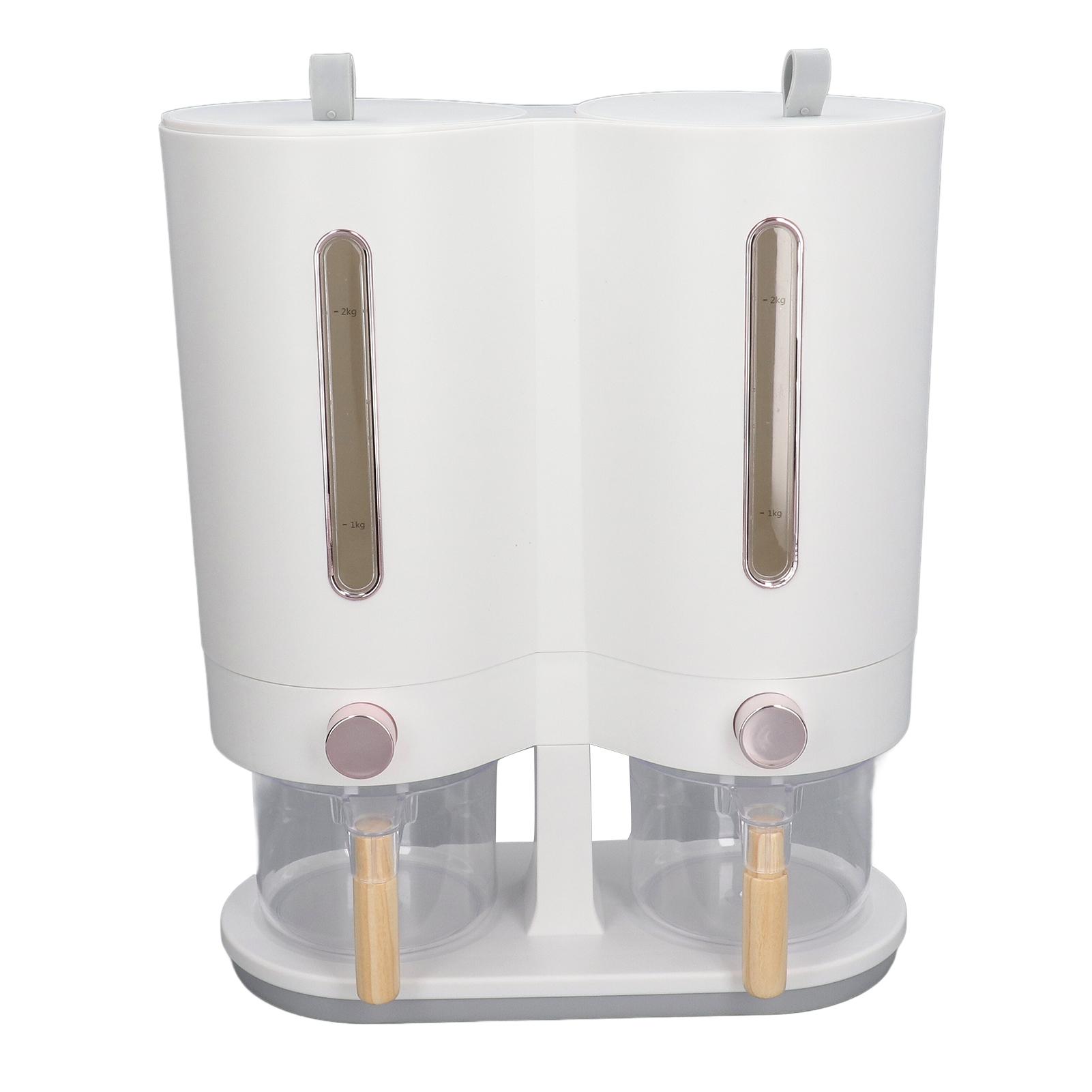 5kg Küchen Reis Eimer Japanisches Reis Fass Doppel Fass Getreide Lager Eimer Küche Dosierung L(for 6.5-9kg) rose gold