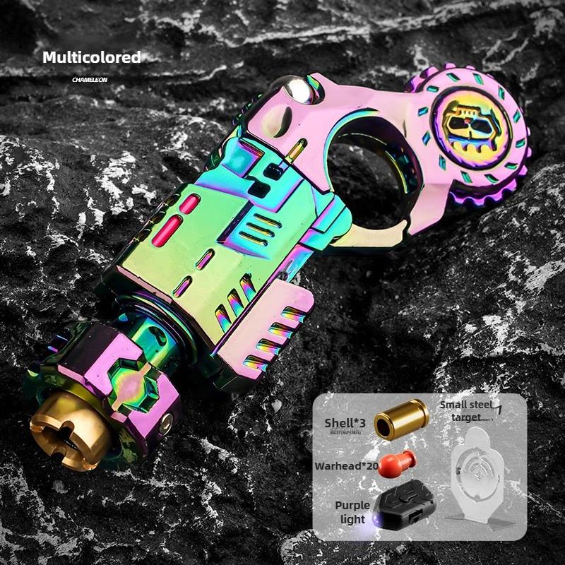 Hülsenwerfende Legierung Spielzeugpistole Set Stressabbau Fidget Sensorisches Spielzeug Mini Finger Kreisel EDC Schreibtisch Gadget Geschenk für Teenager Jungen