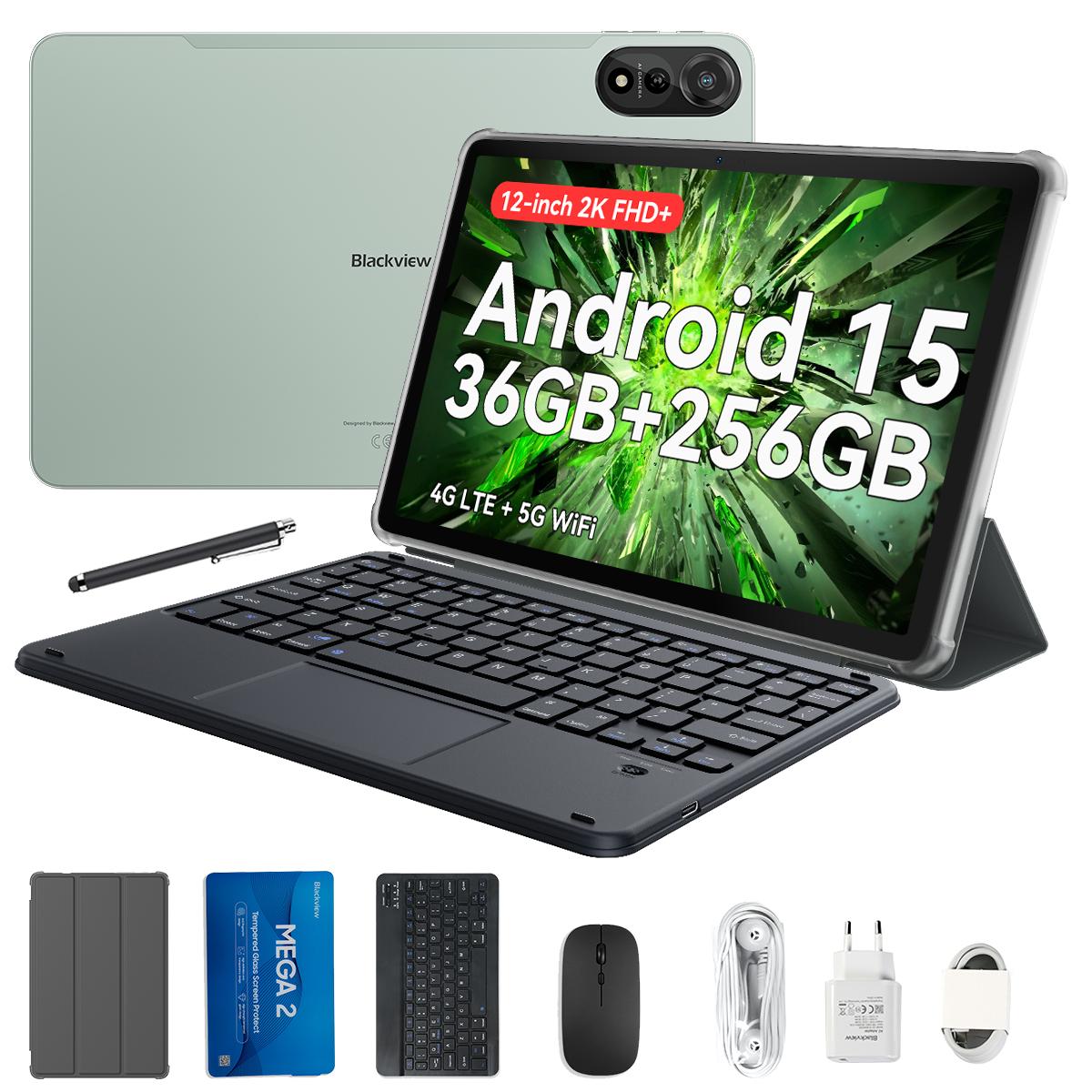 Blackview MEGA 2 Android 15 4G Tablet 12 Zoll 24GB/36GB RAM 256GB ROM Widevine L1 36+256 grün