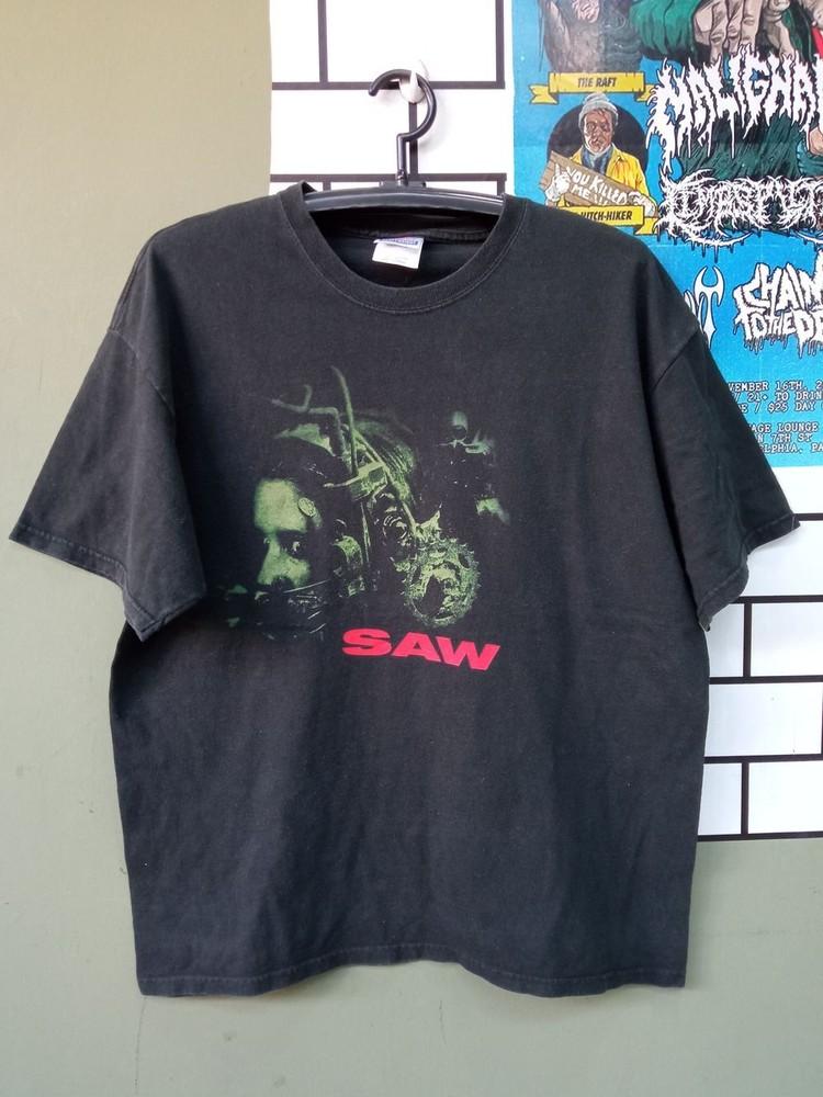 Saw Film 90er Basic Schwarz Horror Grafik T-Shirt schwarzes T-Shirt S-5XL Unisex T-Shirt XXXXL