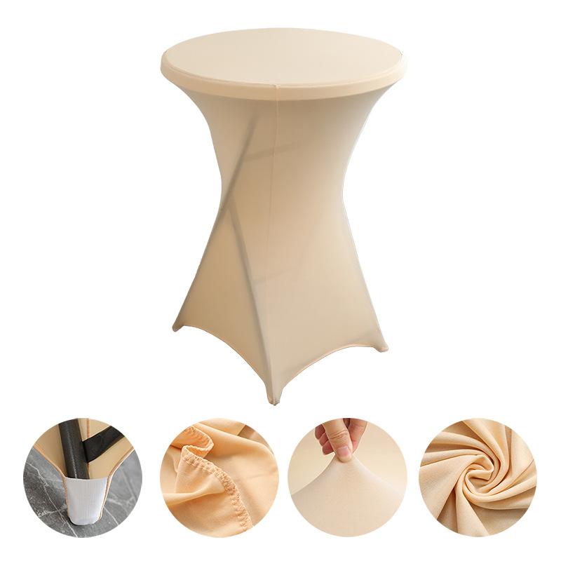 Höhe Stretch Runde Tischdecke Cocktailtischhülle Spandex Tischdecke Bar Hotel Party Hochzeit Elastische Tischdecke Deko 1PC-80*110cm champagner