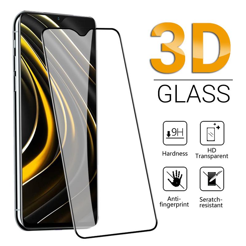 3D gehärtetes Glas für Samsung A12 A32 A52 Xiaomi Poco M3 Redmi Note 10 Pro Huawei Honor 9A 10X Lite Displayschutzfolie Full Cover Screen Film Huawei Mate 20 Lite schwarz