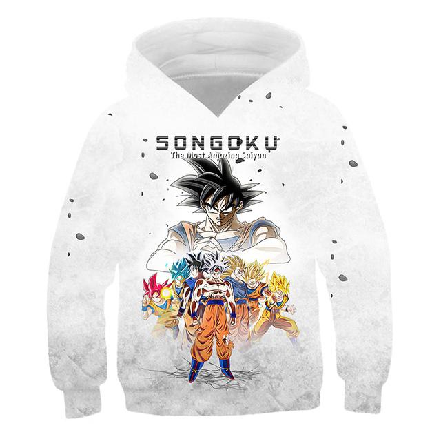 2025 Dragon Ball Z Kapuzenpullover Kinder Goku Sweatshirts Baby Jungen Kleidung für Herbst Neue Kinderbekleidung Kinder Kapuzenpullover Vegeta 3D Sweatshirt 13-14 Years