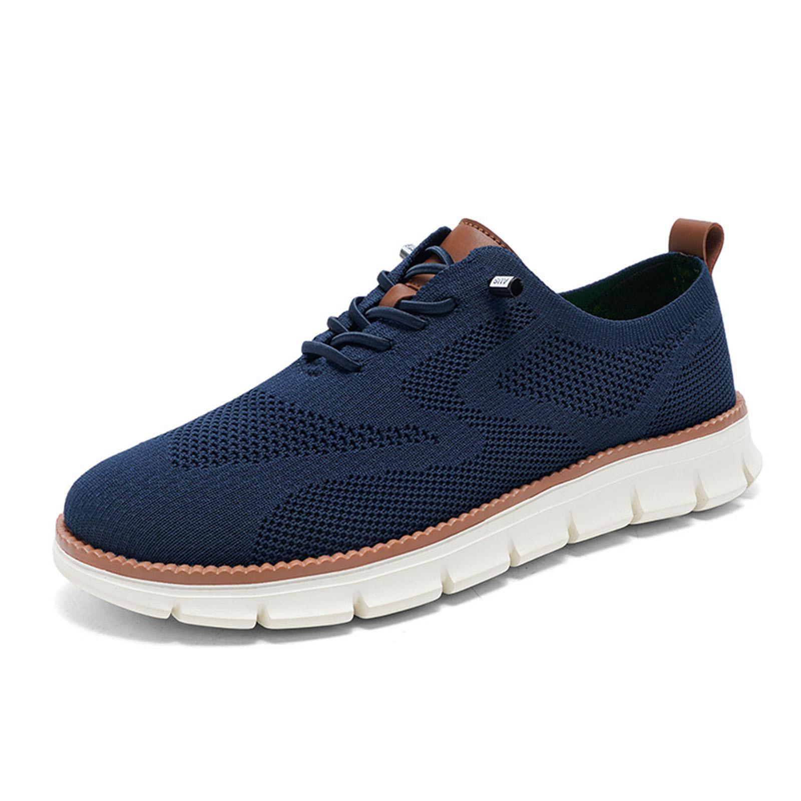 Herren Wearbreeze Schuhe Walking Ultra Bequeme Breeze Schuhe für Herren Rutschfest Mesh Atmungsloch Kleider-Sneaker Business-Schuhe 43 blau