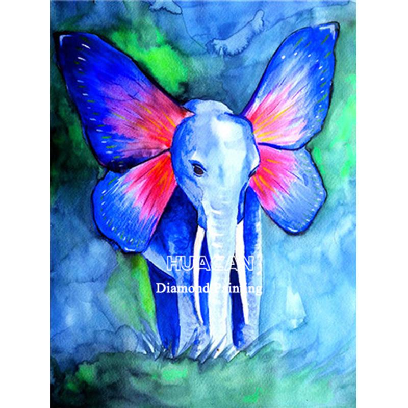 5D-Diamantgemälde zum Selbermachen, „Bunter Elefant“, Stickerei, Kreuzstich, Geschenk, Heimdekoration, Geschenk 20X30CM
