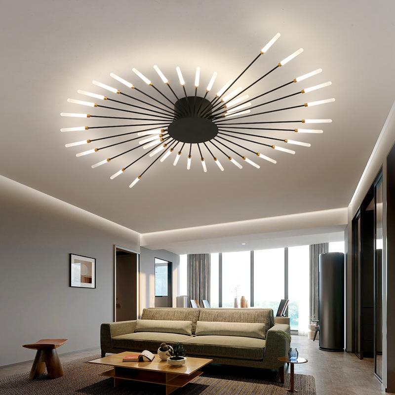 Feuerwerk Led Kronleuchter für Wohnzimmer Schlafzimmer Hause Kronleuchter Moderne Led Decke Kronleuchter Lampe Beleuchtung Kronleuchter 42 heads schwarz