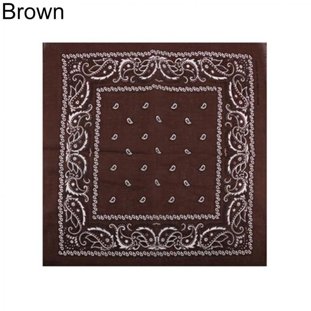 Cool Cotton Lady Men Square Bandana Hiphop Head Wrap Schal Armband 55 x 55 cm braun