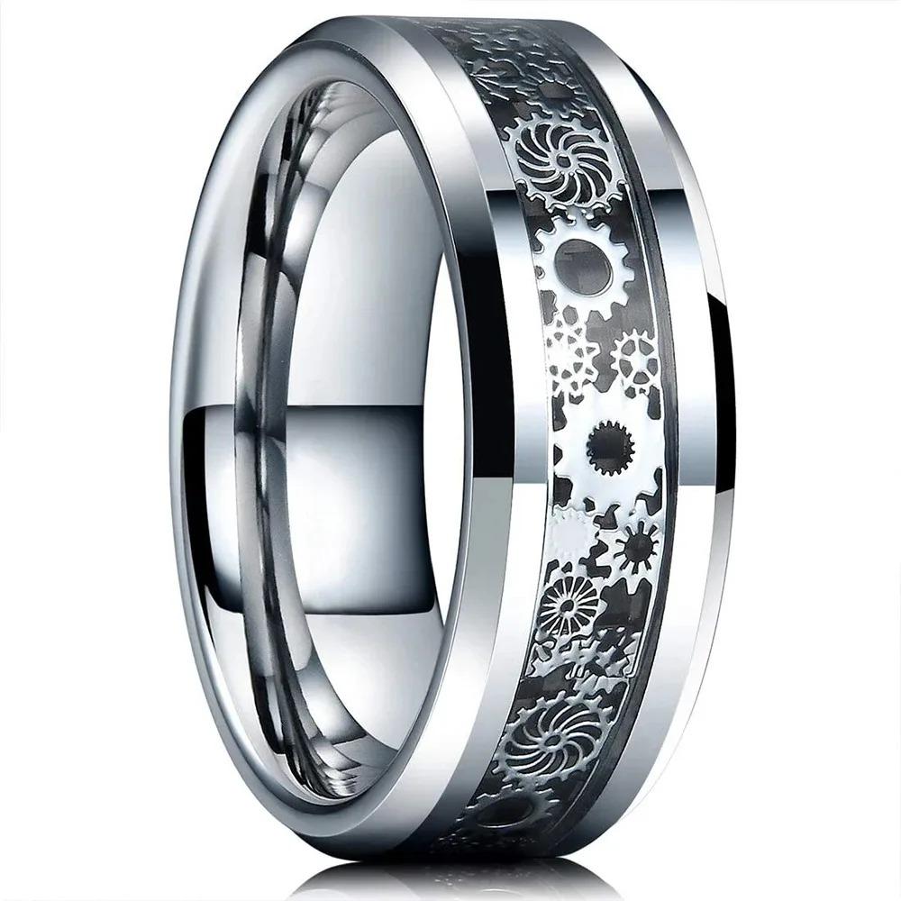 Einfache 8mm Blaue Edelstahlringe für Männer Frauen Blaues Mattes Finish Abgeschrägte Polierte Kante Herrenringe Ehering Schmuck Geschenk 13