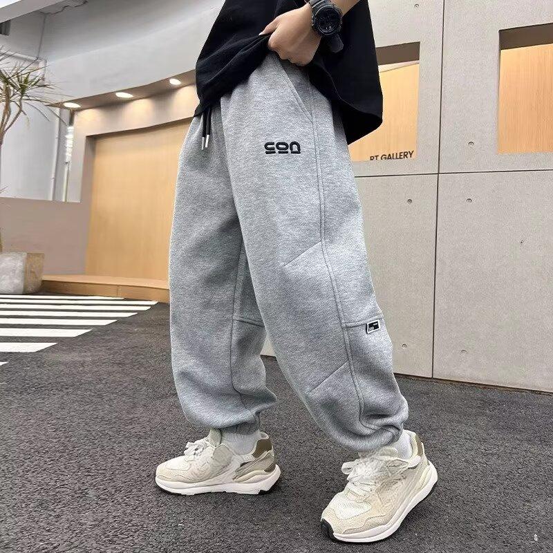 Jungen Jogginghose Frühling und Herbst neue Flut hübsche modische Herbst Kinderhose Jungen Jogginghose Kinder Herbstkleidung 170 graue