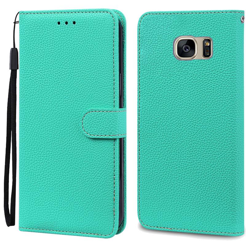 S7Edge Fall Für Samsung Galaxy S7 Fall Leder Brieftasche Auf Für Samsung S7 Rand Fall Weiche Flip-Cover Für Samsung s7 S 7 Rand Fundas For Samsung S7 Edge himmelblaue