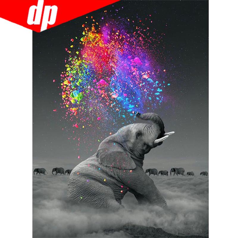 Diy Diamant Malerei Elefant Kreuzstich Runde Diamant Mosaik Handarbeiten Handwerk Voller Diamant 20X30