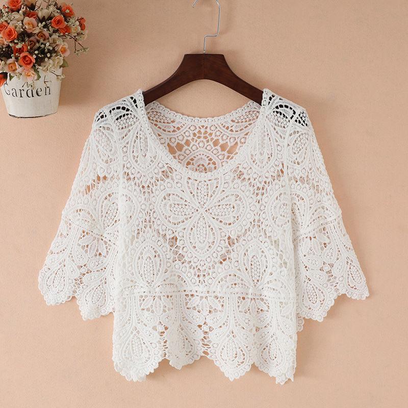 2022 frauen Neue Lose Hohl Kurze Rundhals Gestrickte Top Frau Casual Mode Weibliche Sommer Pullover Druck Handgemachte Pullover XL weiß