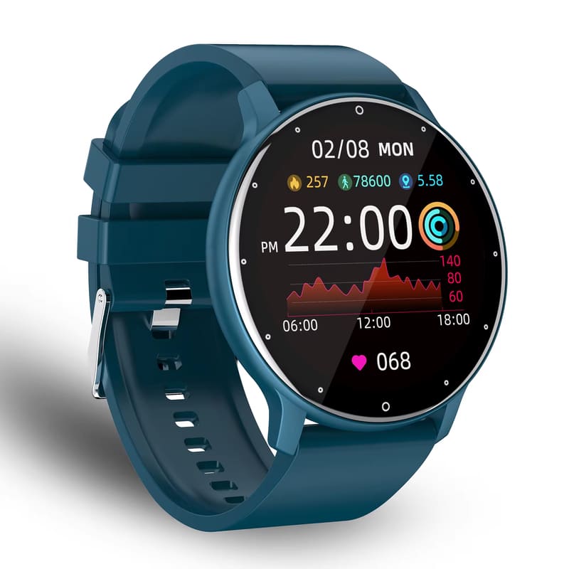 2025 Neue ZL02D Smart Watch Damen Herren Sport Fitness Smartwatch Wasserdicht Schlaf Pulsmesser Uhren Bluetooth für iOS Android blau