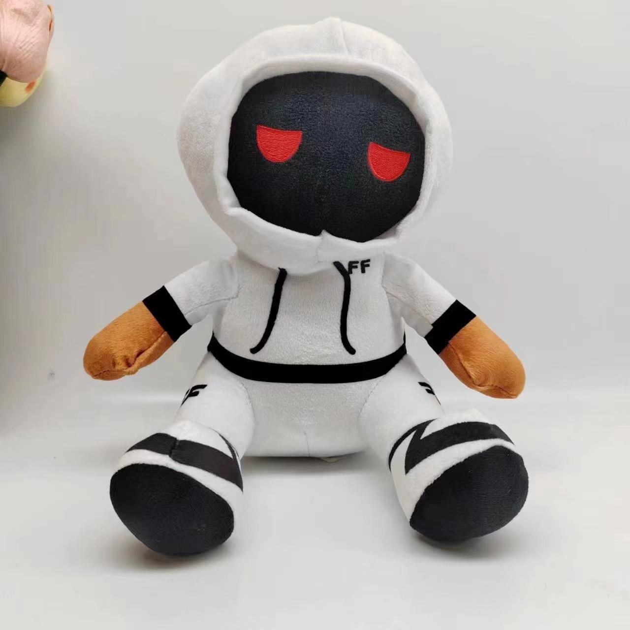 Roblox Foltyn Familie Plüschspielzeug Weiße Kapuzenfigur Stofftier Spielzubehör Weiche Plüschpuppe Geschenk für Kinder Spielefans Zimmerdekoration black