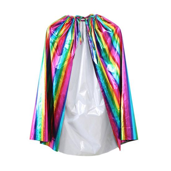 Der Regenbogen-Kinderumhang fällt auf Halloween-Partys mit diesem DIY-Kostüm-Cosplay-Umhang-Halloween-Zubehör auf bunt