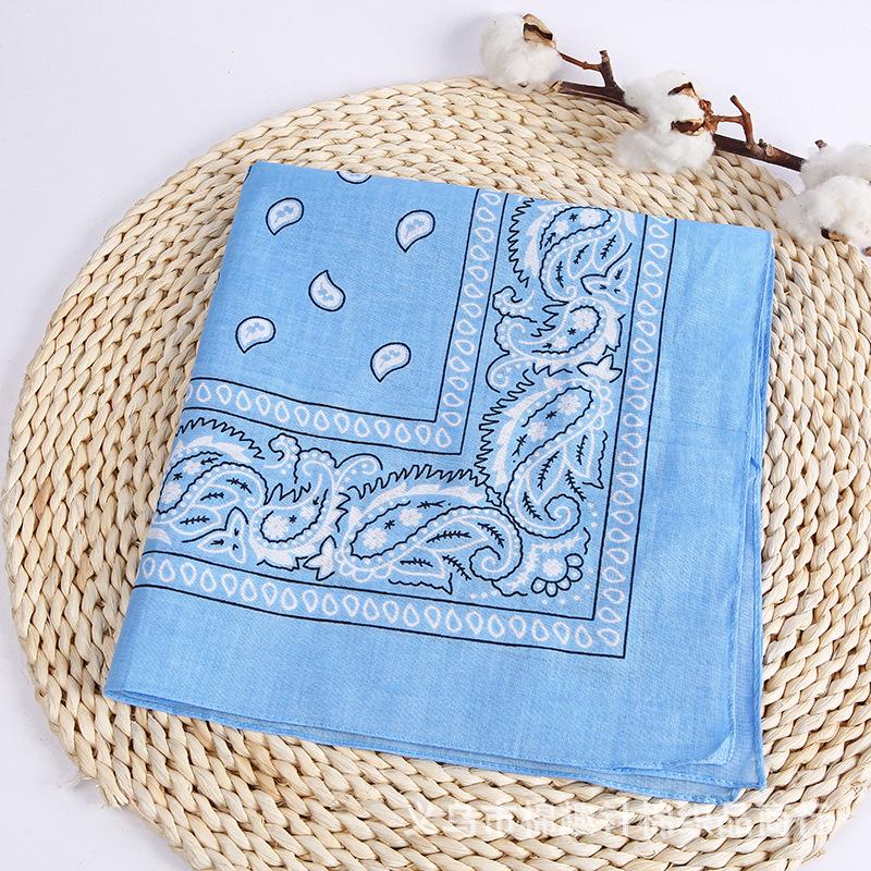 Neue Mode Hip Hop Baumwolle Bandana Square Schal Schwarz Rot Stirnband Gedruckt für Jungen/Mädchen himmelblaue