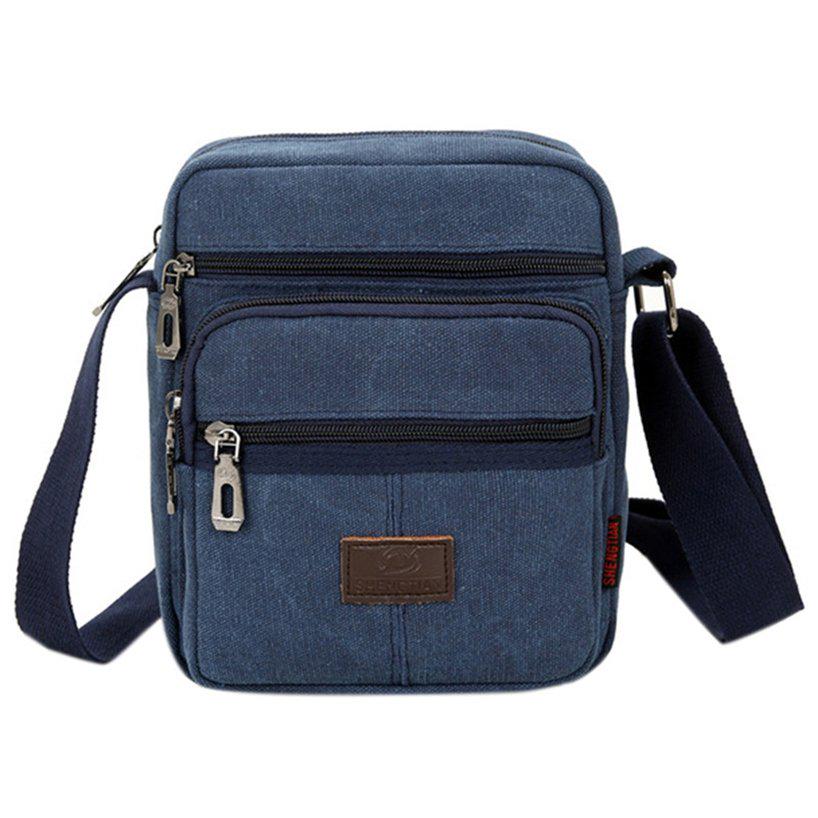 Wasserdichte Herren Umhängetasche Messenger Bags Aktentasche Retro Umhängetaschen One Size blau