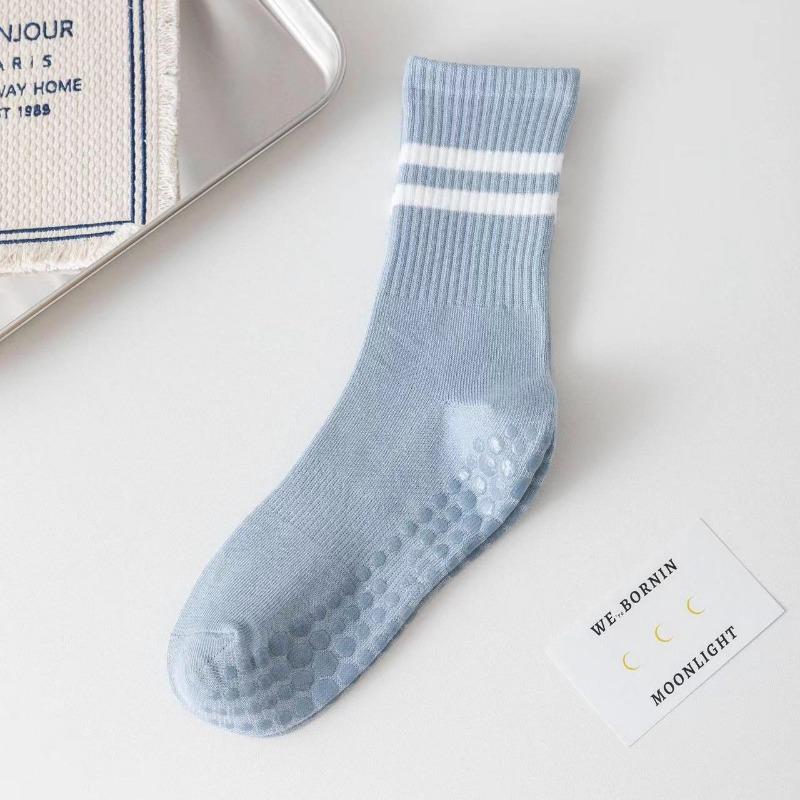 Pilates-Socken für Damen, Yoga-Socken, reine Baumwolle, rutschfeste Silikongriffe, Indoor-Sport, Fitness, Pilates, Yoga, Gymnastik, Tanzsocken one size blau
