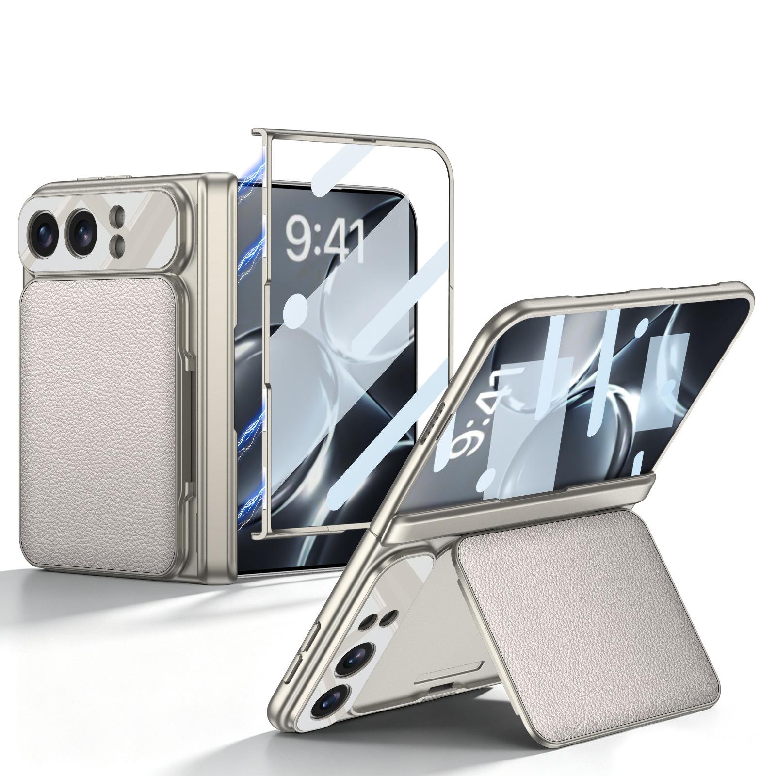 Für iPhone Duo Hülle Leder Flip Folio Cover mit Kartenfach Stoßfest Vollschutz Hülle mit Displayschutz für iPhone Duo Iphone Duo grau