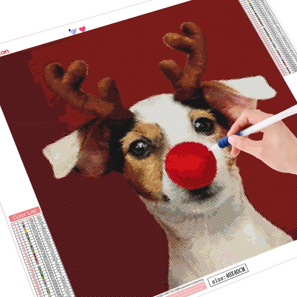 Volle quadratische Runde Diamant Malerei Hund Diamant Stickerei Kreuzstich Tier Mosaik Verkauf Weihnachtsdekoration Full Square (30x30CM)