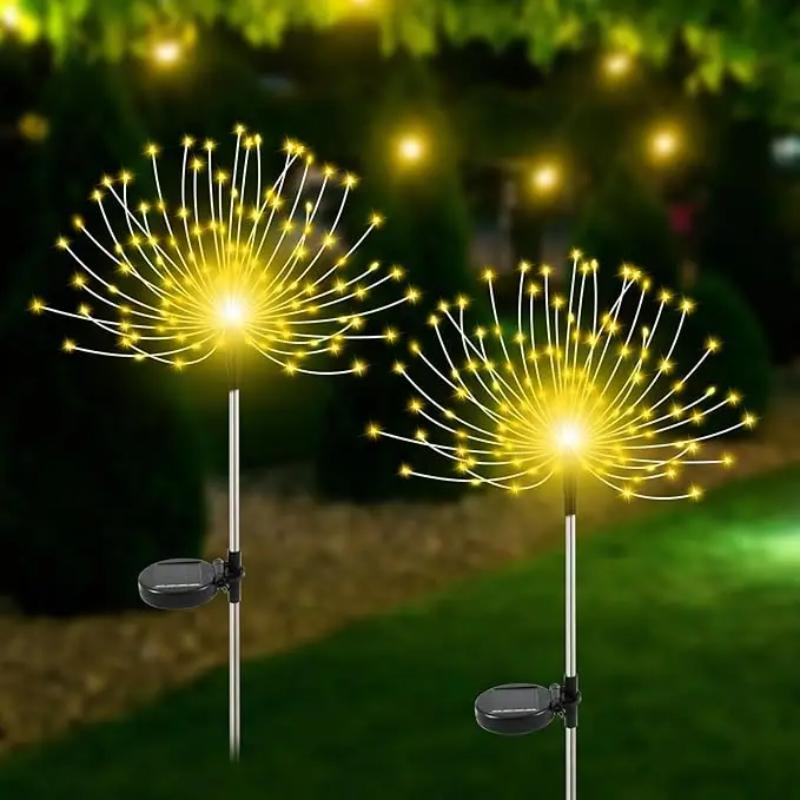 1 Stück Outdoor Solar Pfadlichter Wasserdicht Garten 8 Modi Lichterkette Weihnachten Solarlicht für Outdoor Feiertagsdeko Weihnachtslicht 120Led warm weiße