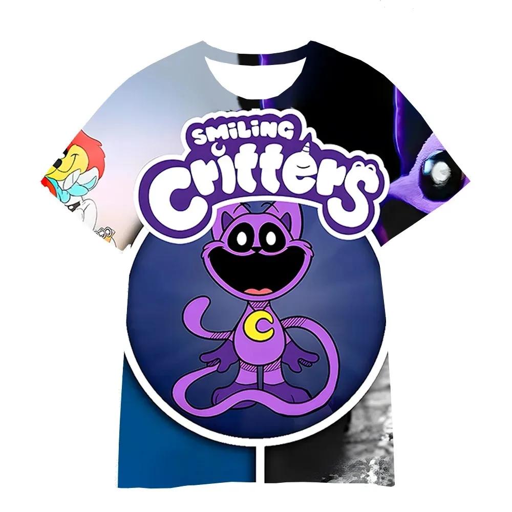 Smiling Critters T-Shirt Kindermode Cartoon 3D-Druck Casual Kinder Geburtstagsgeschenk Babykleidung Kinder Kurzarm T-Shirts 130
